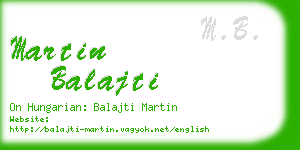 martin balajti business card